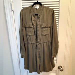 Bella Dahl Flap Pocket Shirt Dress Herb Green - Size medium